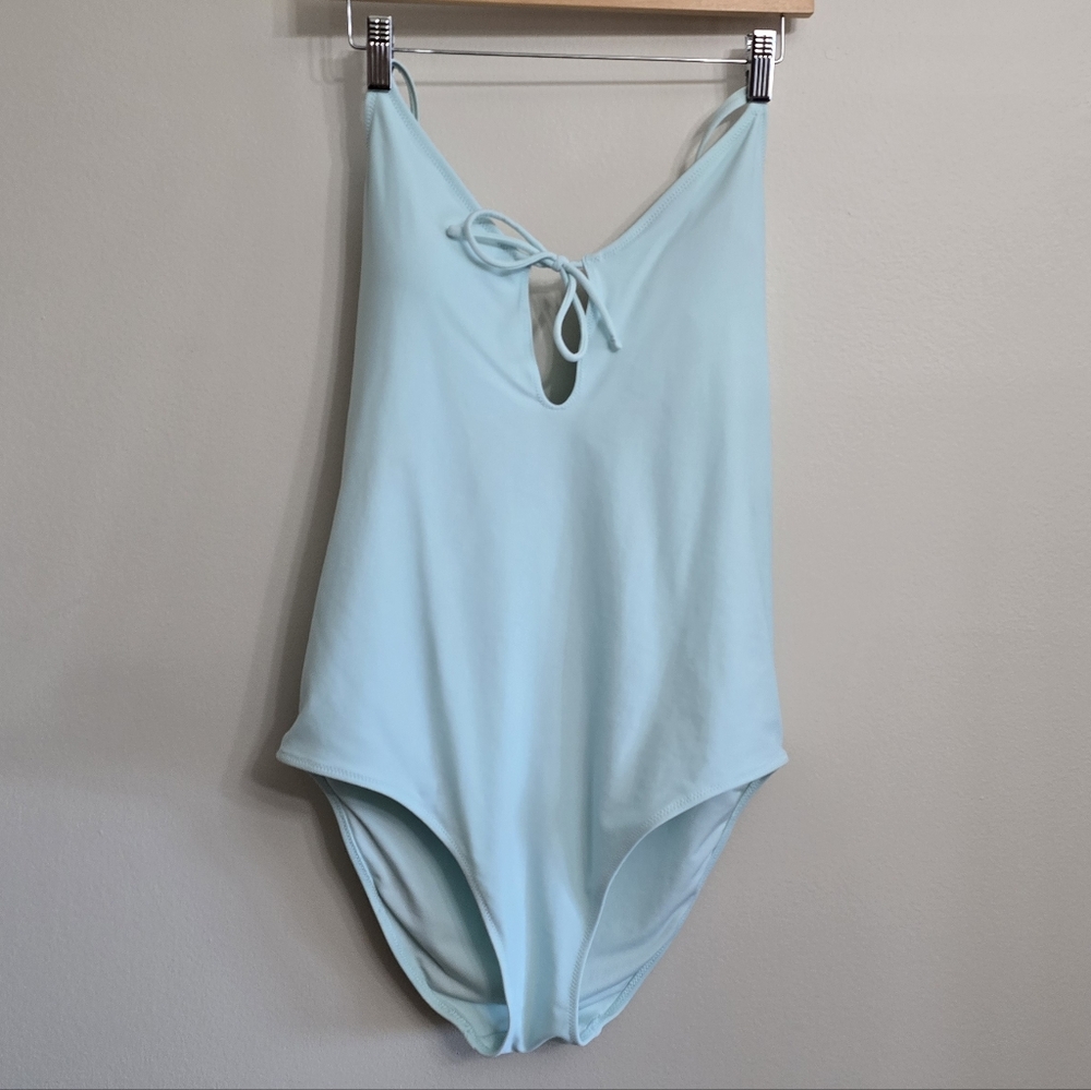 Aerie Soft Blue Strappy Back One-Piece Swimsuit